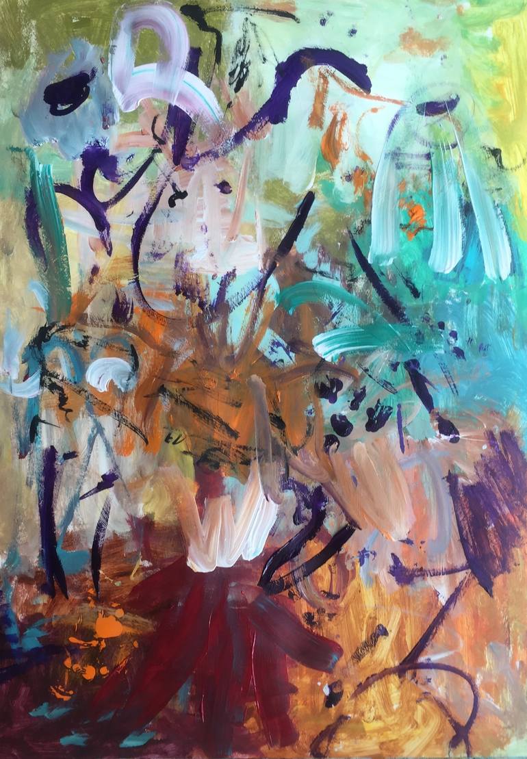 Original Abstract Expressionism Abstract Painting by Christel Haag