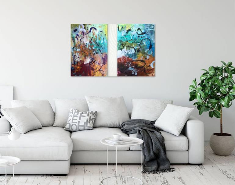 Original Abstract Expressionism Abstract Painting by Christel Haag