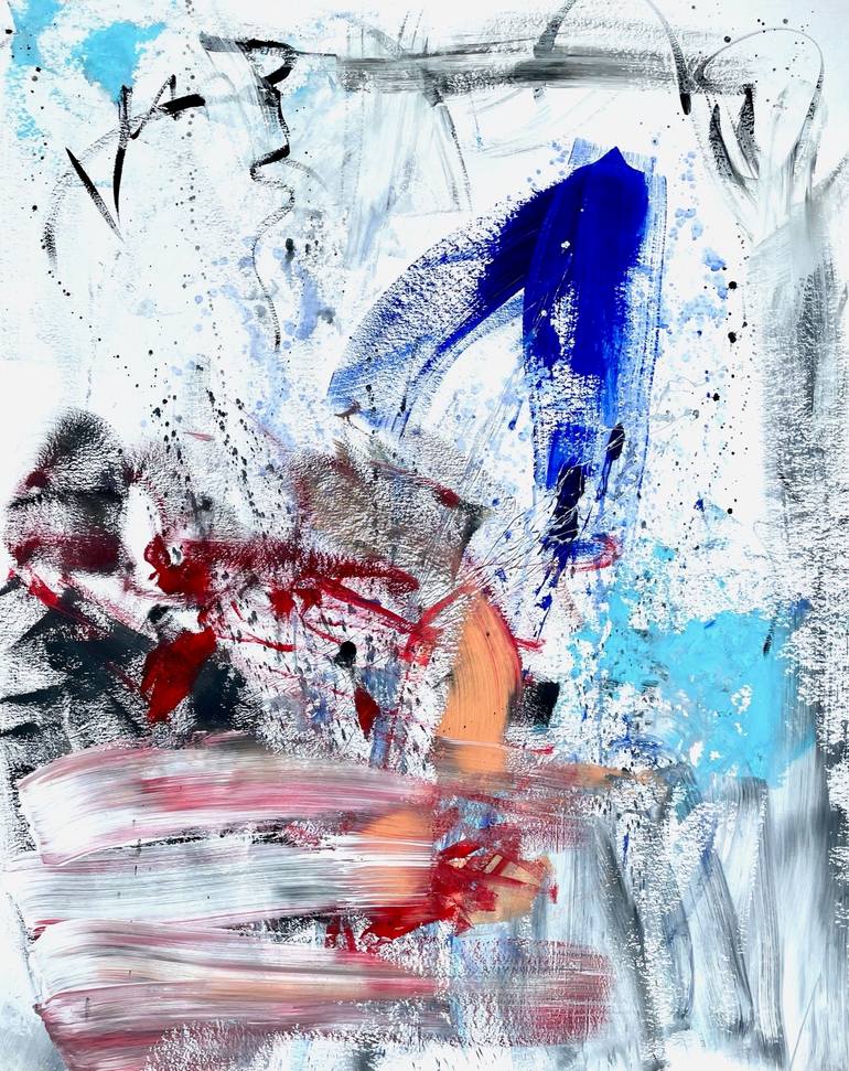 Original Abstract Painting by Christel Haag | Abstract Art on Paper | Whispers of a Friendly Ghost