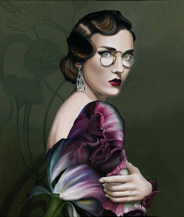Original Art Deco Portrait Paintings by Chiara Cappelletti