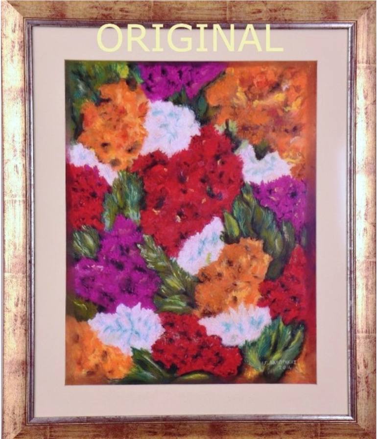 Original Impressionism Floral Painting by Yannis Lamprakis