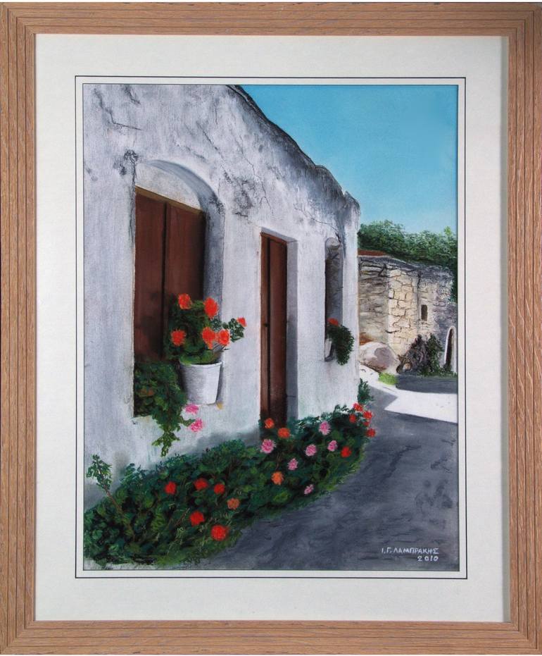 Original Vintage Rural Life Painting by Yannis Lamprakis