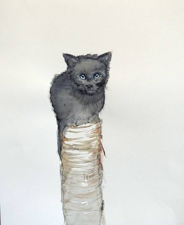 Print of Cats Paintings by Sarah Flanagan