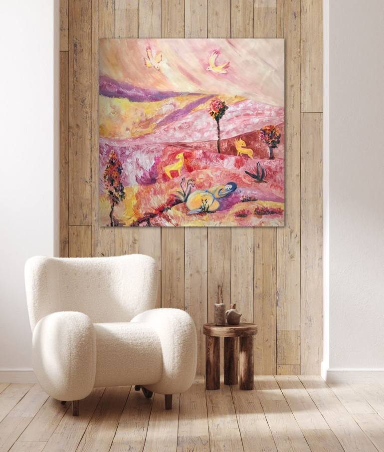 Original Abstract Expressionism Landscape Painting by Tetiana Pchelnykova