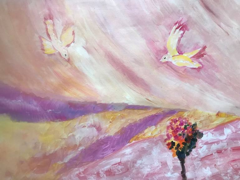 Original Abstract Expressionism Landscape Painting by Tetiana Pchelnykova