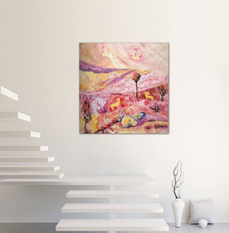 Original Abstract Expressionism Landscape Painting by Tetiana Pchelnykova