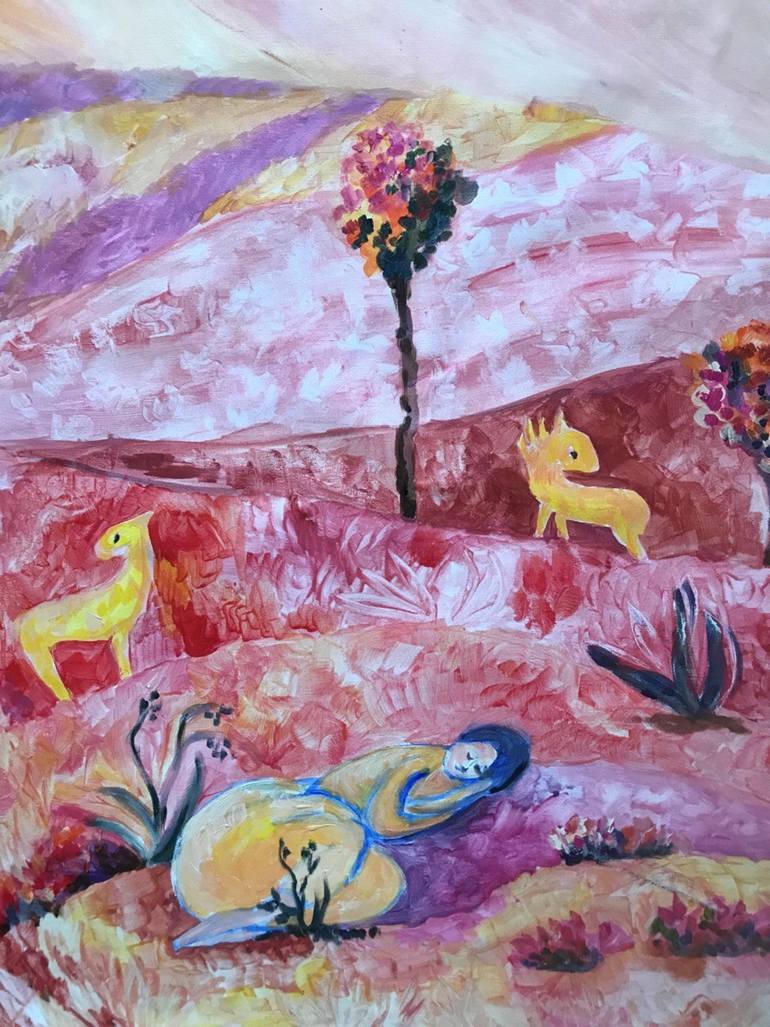 Original Abstract Expressionism Landscape Painting by Tetiana Pchelnykova