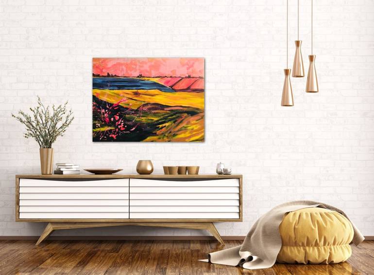 Original Abstract Expressionism Landscape Painting by Tetiana Pchelnykova
