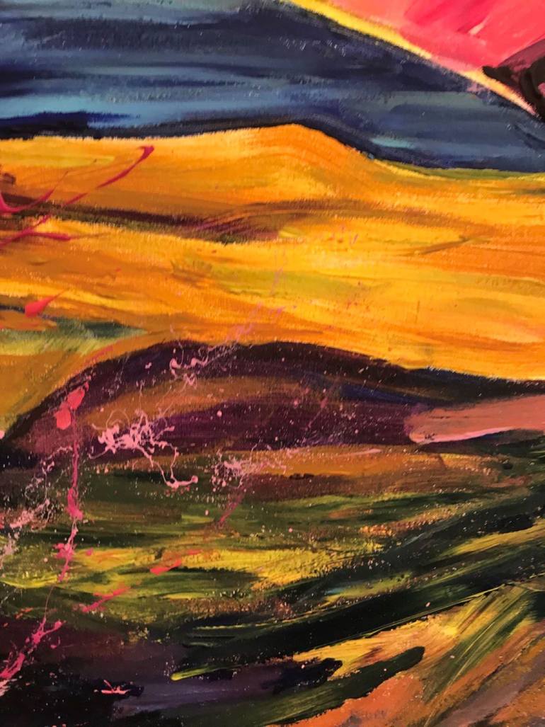 Original Abstract Expressionism Landscape Painting by Tetiana Pchelnykova