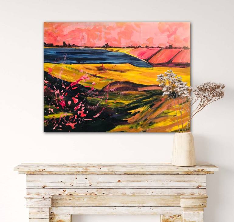 Original Abstract Expressionism Landscape Painting by Tetiana Pchelnykova