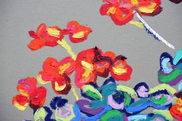 Original Impressionism Floral Painting by Van Lanigh