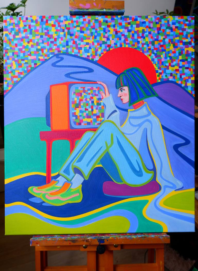 Original Surrealism Fantasy Painting by Van Lanigh
