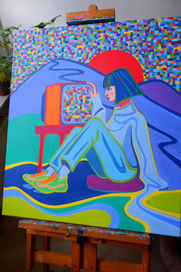 Original Surrealism Fantasy Painting by Van Lanigh