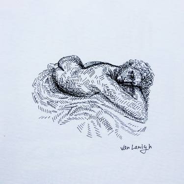 Original Surrealism Nude Drawings by Van Lanigh