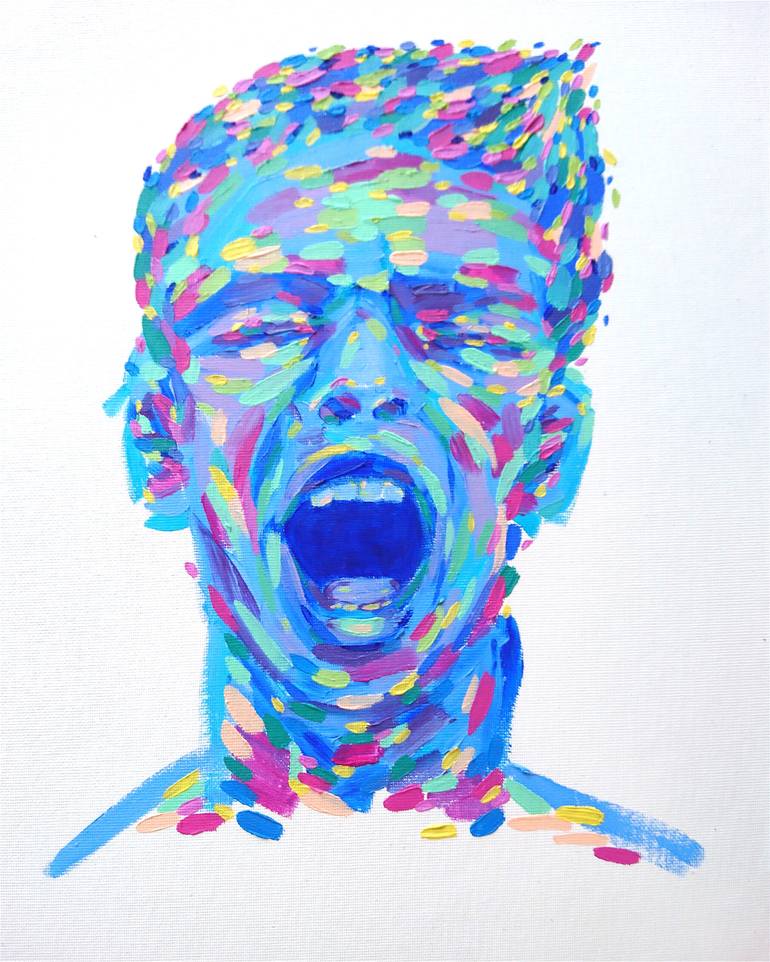Original Abstract Men Painting by Van Lanigh