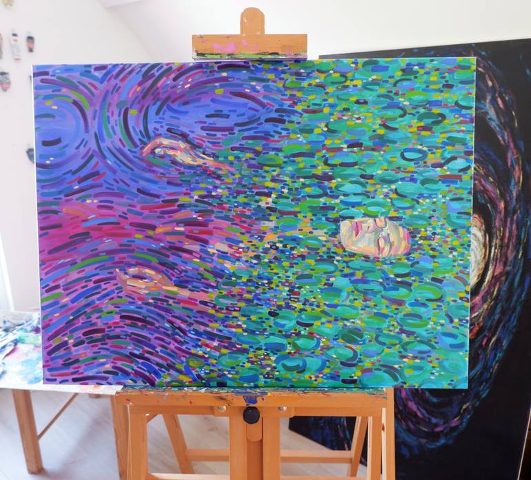 Original Impressionism Water Painting by Van Lanigh