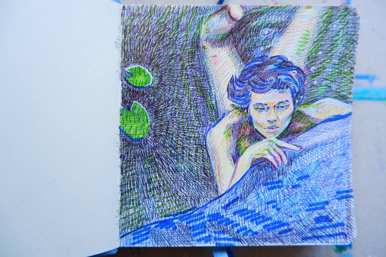 Original Figurative People Drawing by Van Lanigh