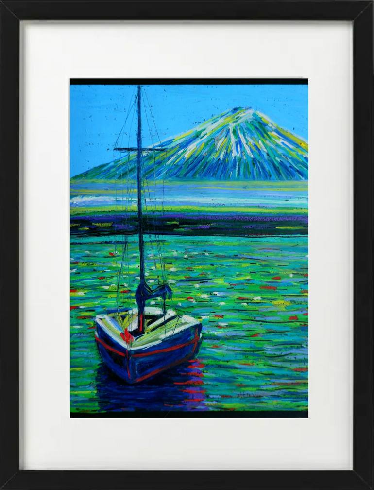 Original Impressionism Boat Painting by Van Lanigh