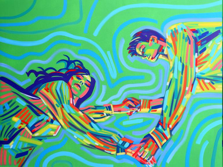 Original Figurative Love Painting by Van Lanigh