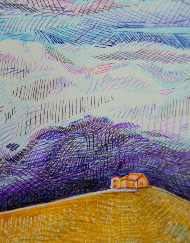 Original Realism Landscape Drawing by Van Lanigh