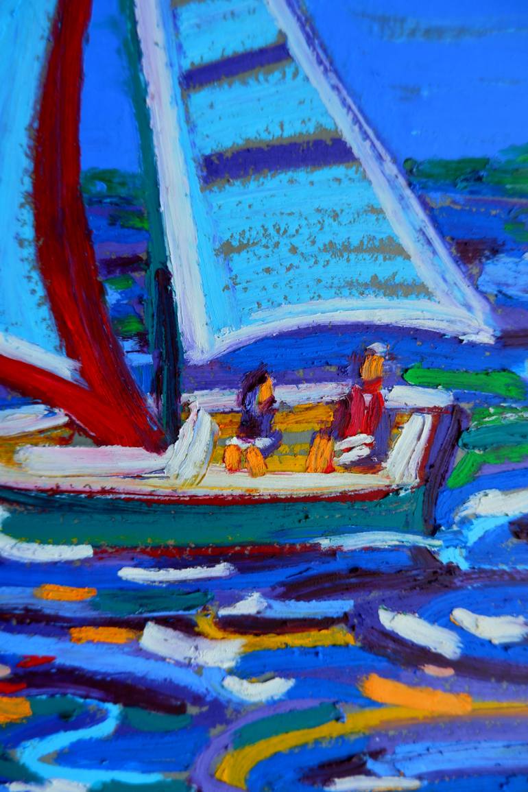 Original Modern Boat Painting by Van Lanigh