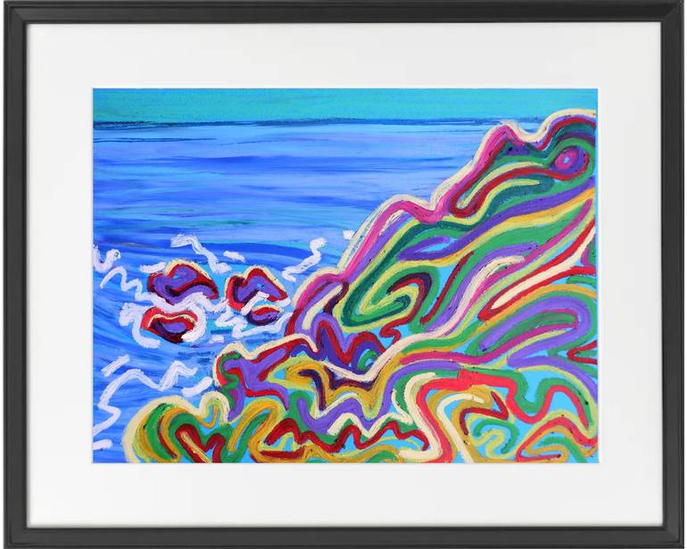Original Abstract Seascape Painting by Van Lanigh