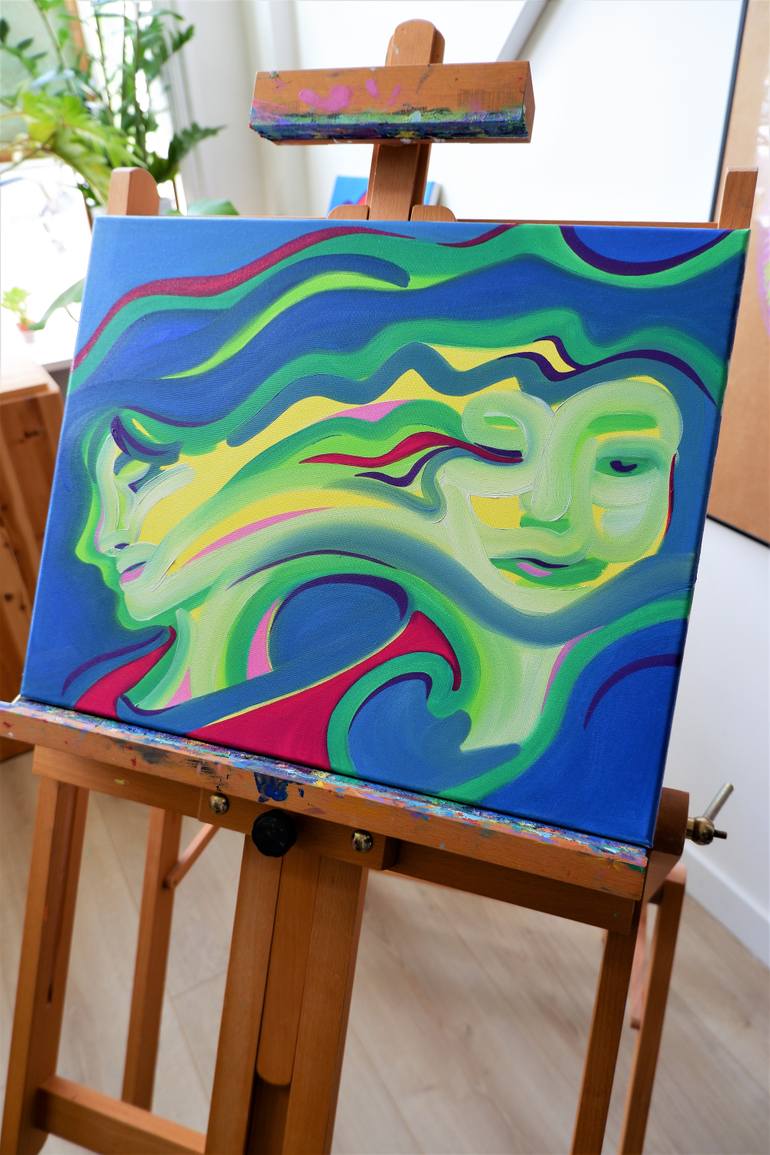 Original Abstract People Painting by Van Lanigh