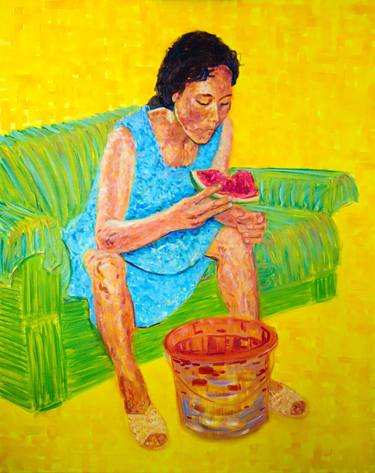 Girl with a watermelon image