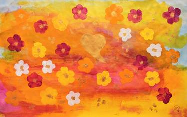 Original Abstract Floral Paintings by Katy Tackes