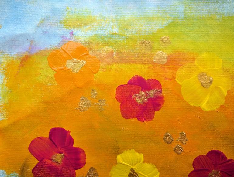 Original Abstract Floral Painting by Katy Tackes