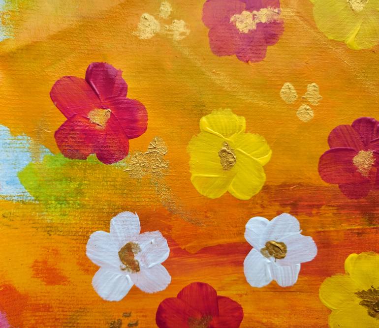 Original Abstract Floral Painting by Katy Tackes