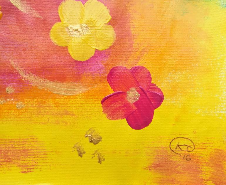 Original Abstract Floral Painting by Katy Tackes