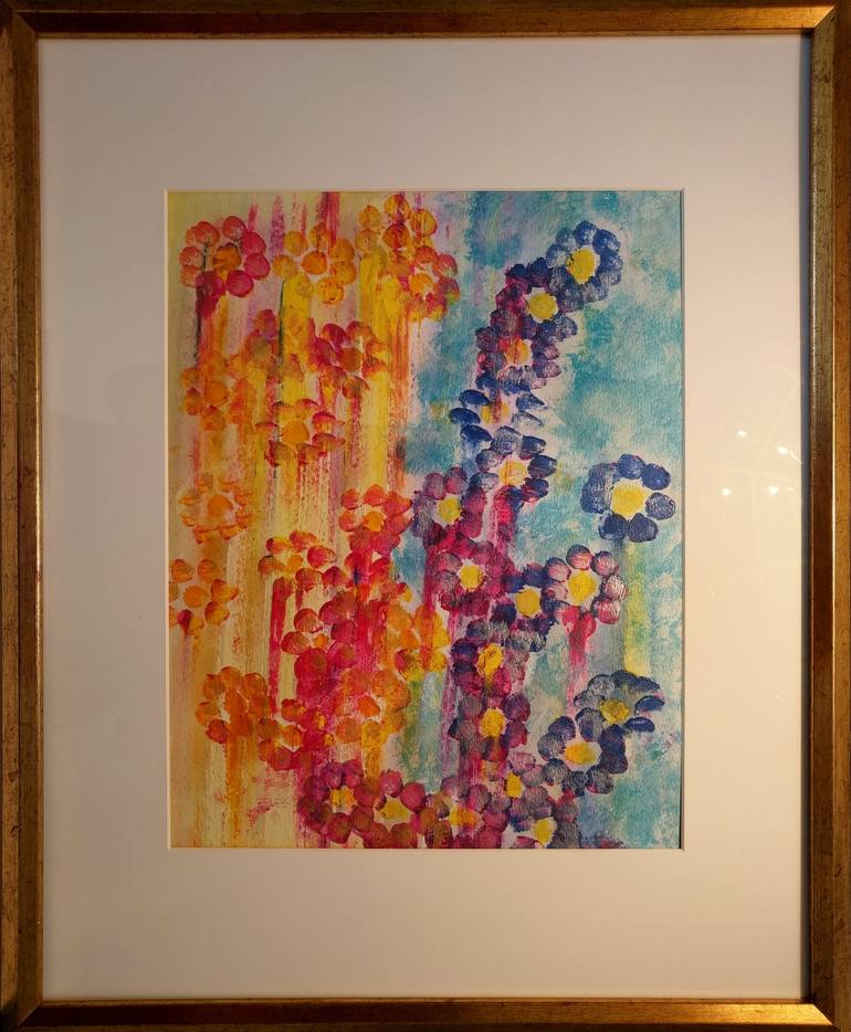 Original Abstract Floral Painting by Katy Tackes