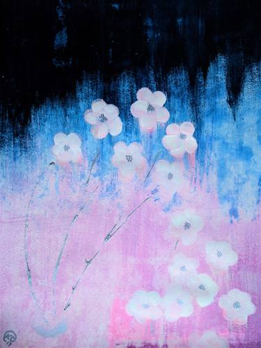 Original Abstract Floral Paintings by Katy Tackes