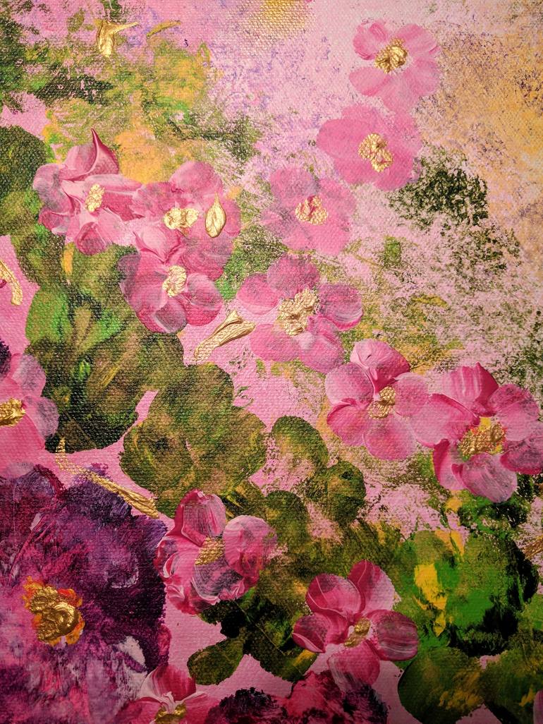 Original Abstract Floral Painting by Katy Tackes