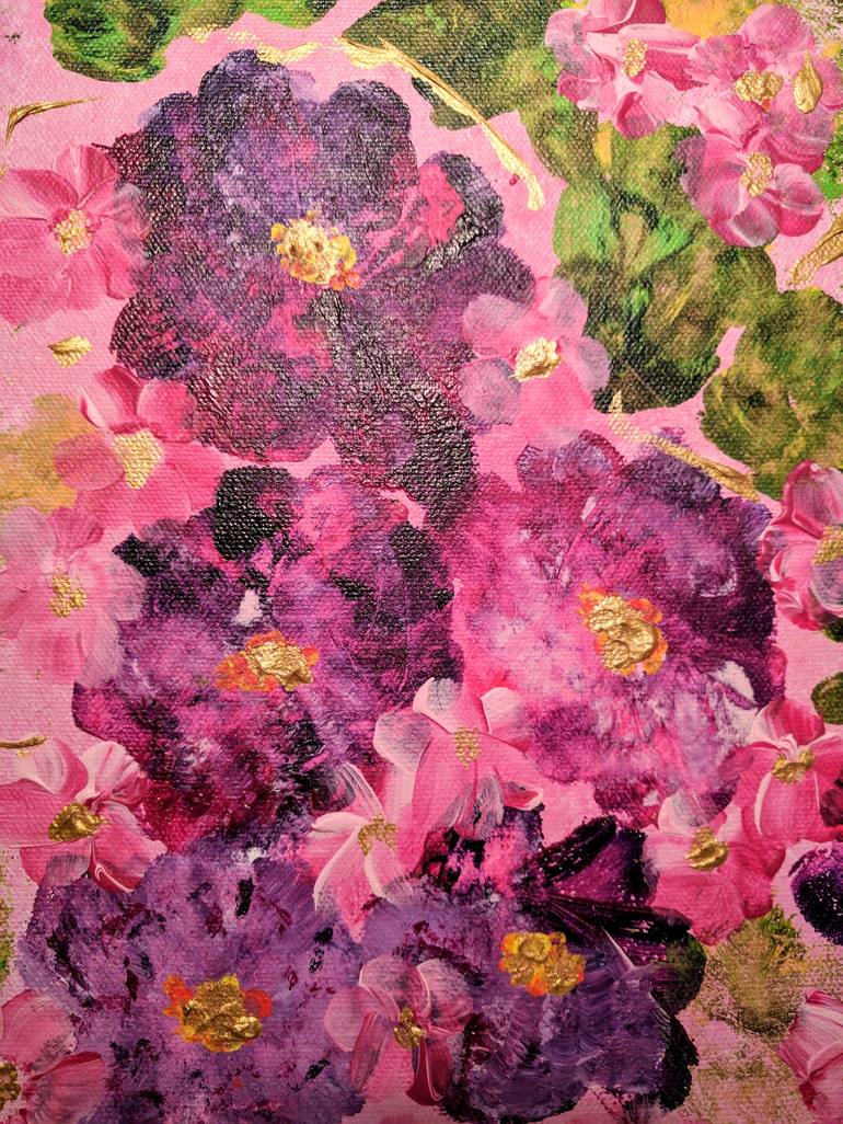 Original Abstract Floral Painting by Katy Tackes