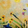 Pixie Sunrise is one of the pieces from the Pixie Collection of tiny artworks that enter the fairy land of pixies with babbling brooks, falling angel dust and banks of wild flowers that lean into the Light.  May they lift your spirits.

Other pieces in the Pixie Collection are:
Pixie Dawn
Pixie Dusk