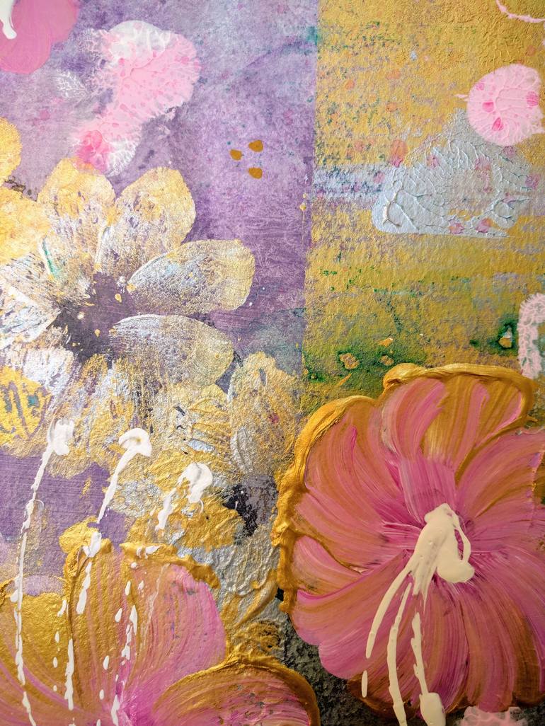 Original Abstract Floral Painting by Katy Tackes