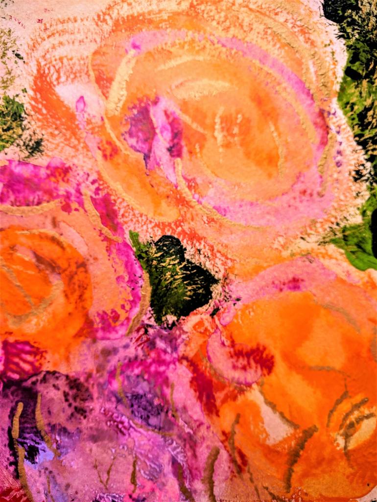 Original Abstract Floral Painting by Katy Tackes