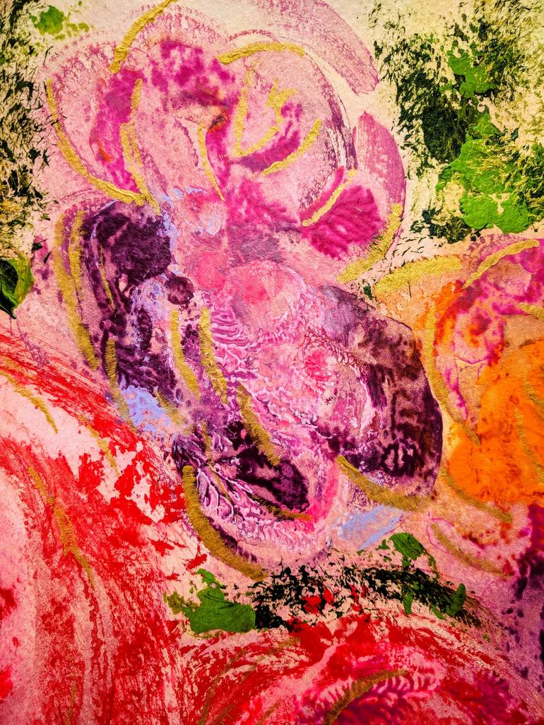 Original Abstract Floral Painting by Katy Tackes