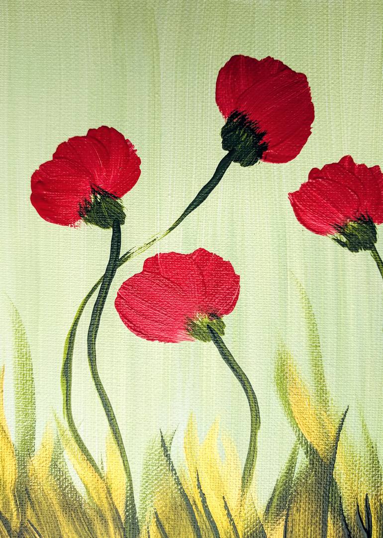 Original Abstract Expressionism Floral Painting by Katy Tackes