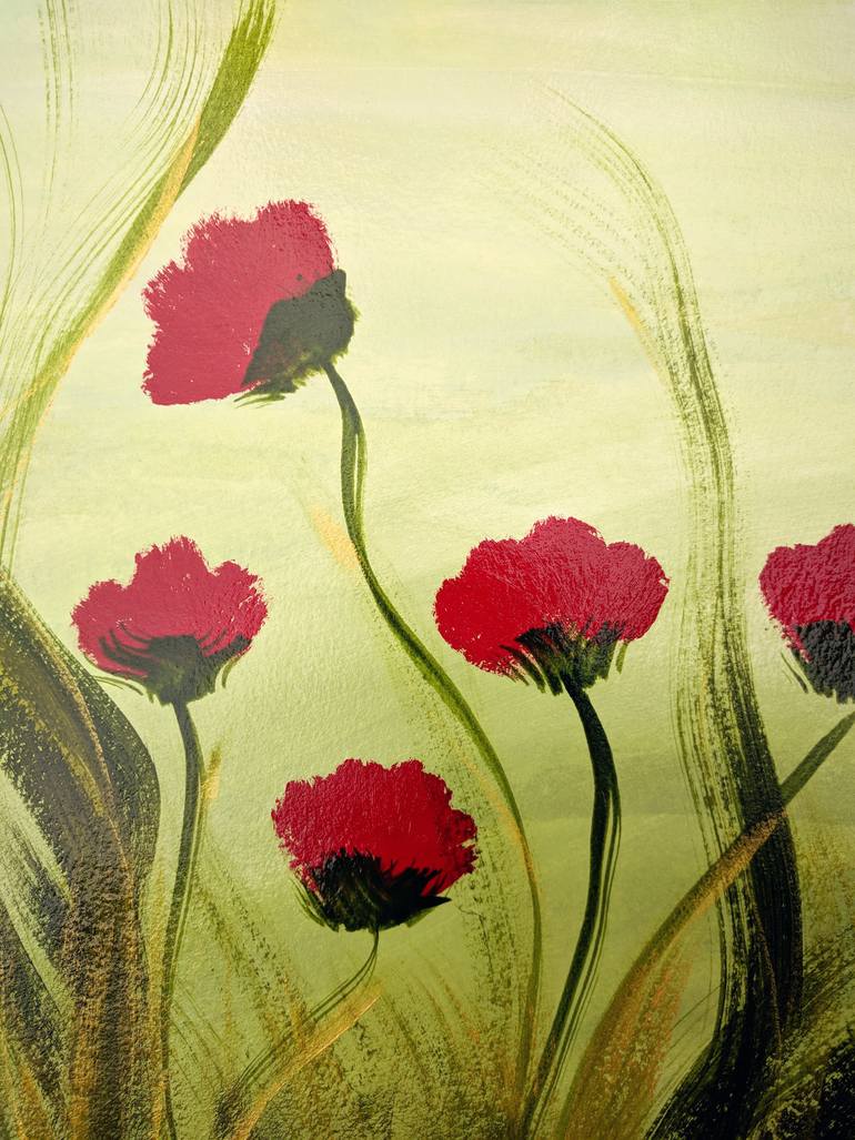 Original Abstract Expressionism Floral Painting by Katy Tackes