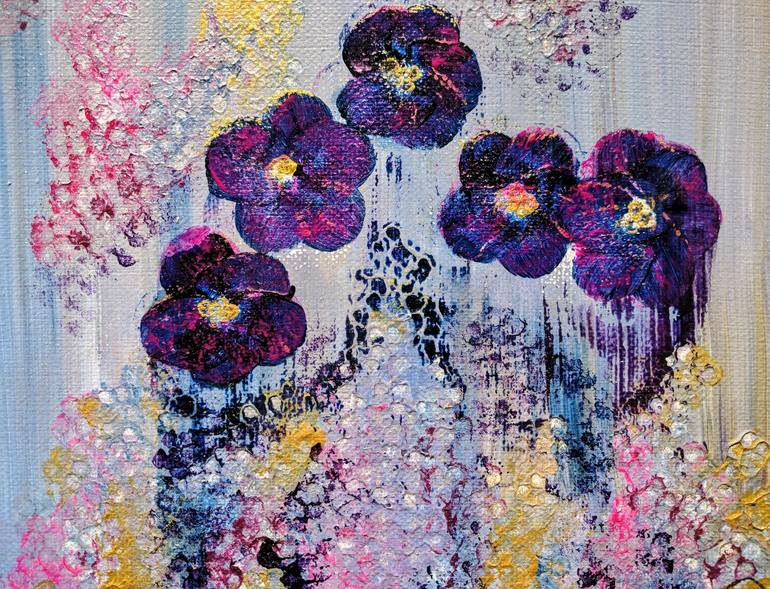 Original Abstract Floral Painting by Katy Tackes