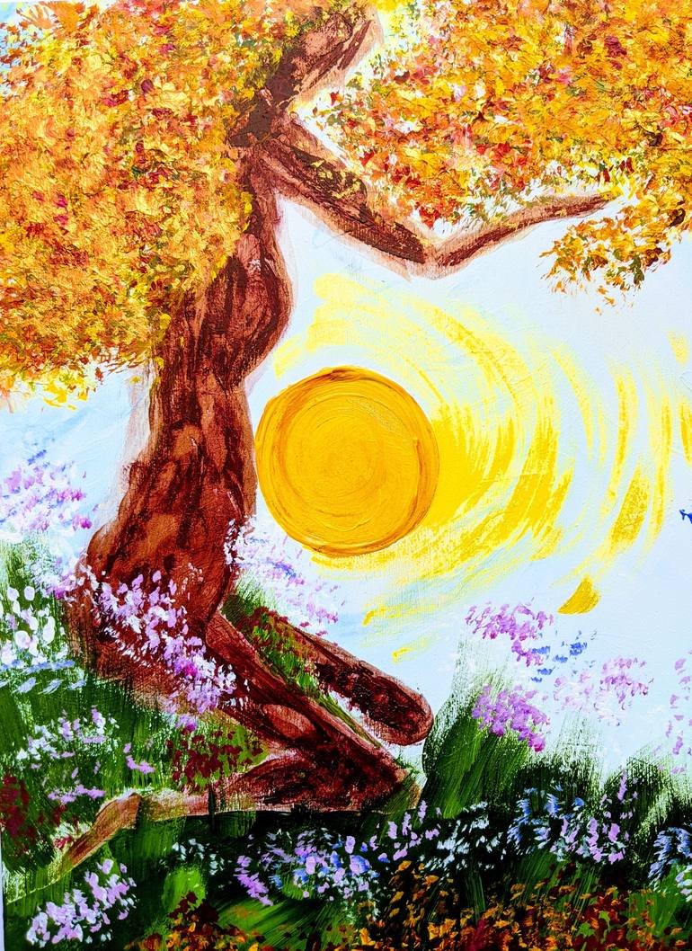 Original Tree Painting by Katy Tackes