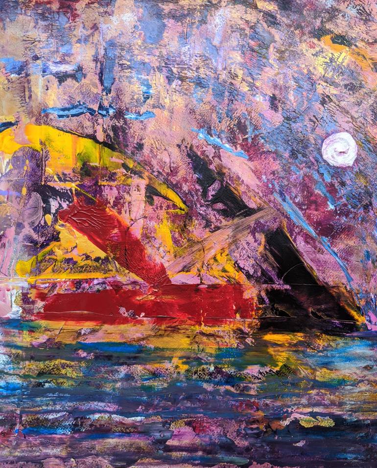 Original Abstract Sailboat Painting by Katy Tackes