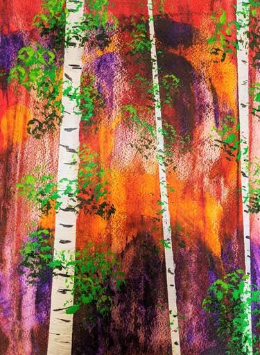 Original Abstract Expressionism Tree Paintings by Katy Tackes