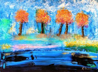 Original Folk Tree Paintings by Katy Tackes