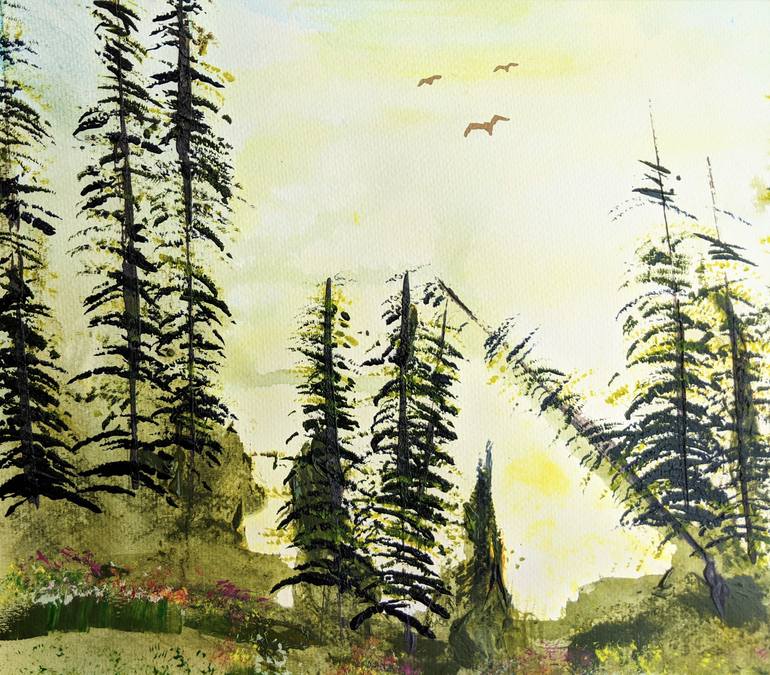 Original Abstract Expressionism Landscape Painting by Katy Tackes