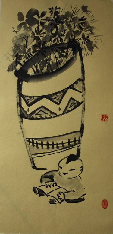 Print of Children Drawings by Xie tianzi