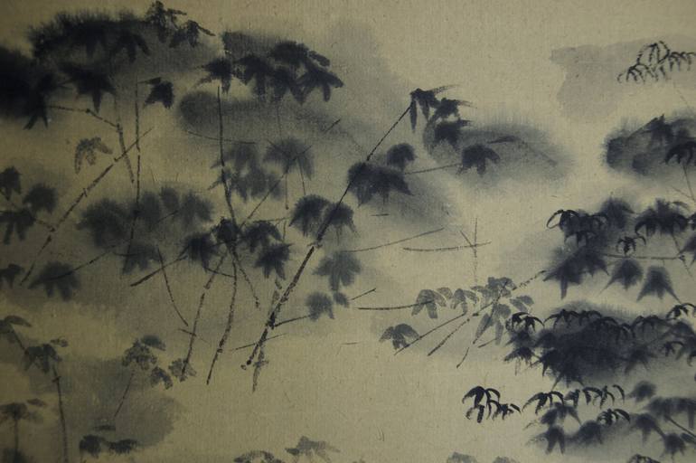 Original Art Deco Botanic Drawing by Xie tianzi